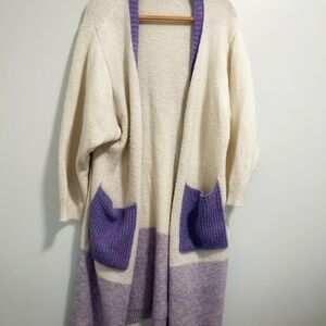 Anthropologie FRNCH Eloise Color Blocked Duster Cardigan
